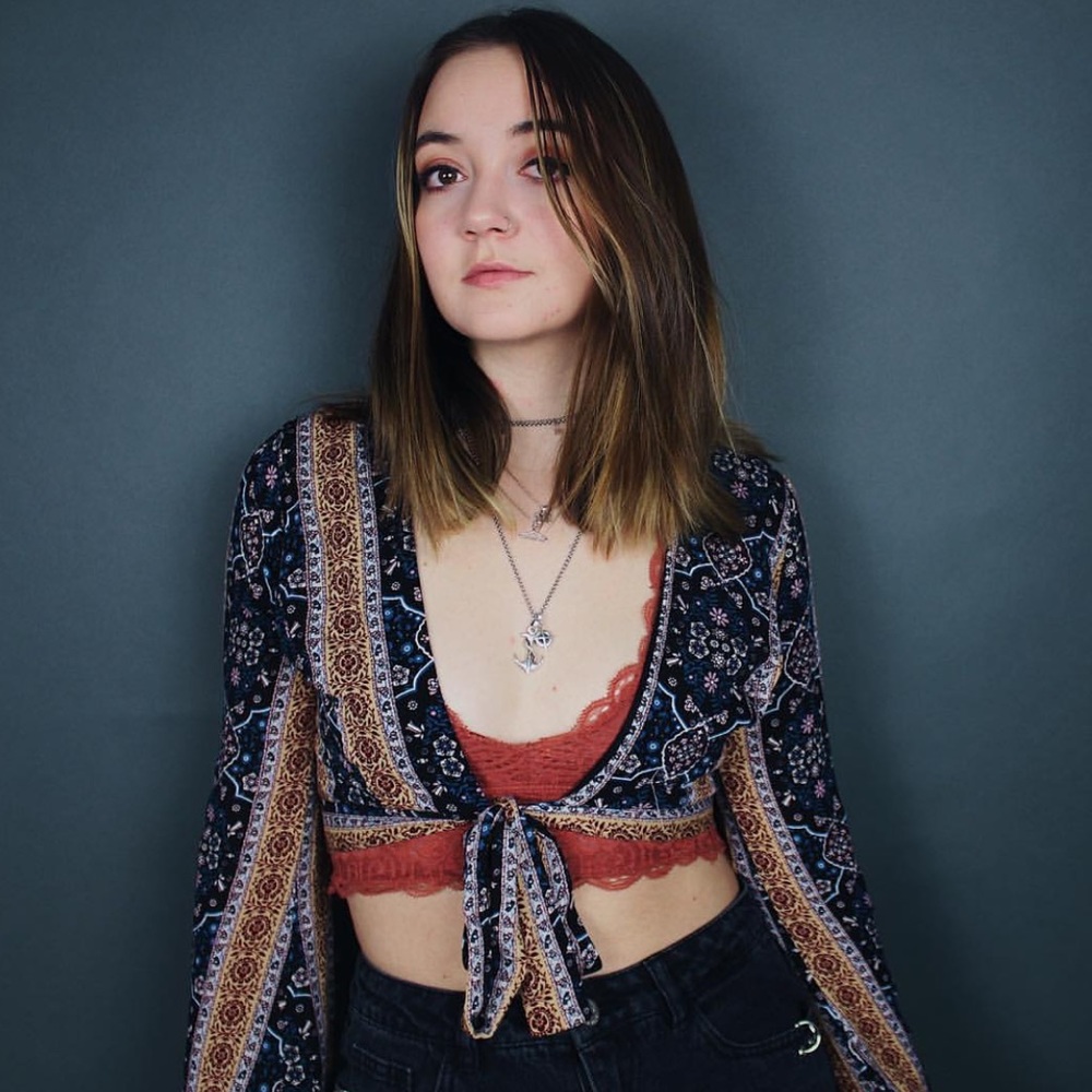 70s Inspired Printed Tie Top
